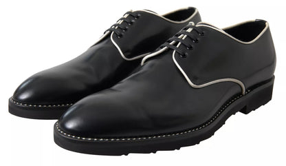 Dolce & Gabbana Black & White Leather Formal Dress Shoes