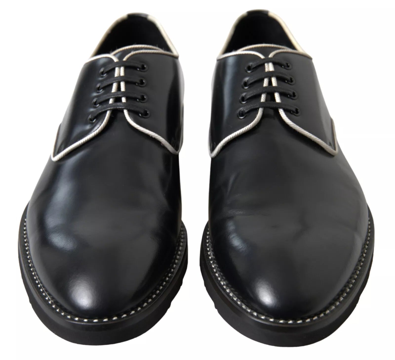 Dolce & Gabbana Black & White Leather Formal Dress Shoes