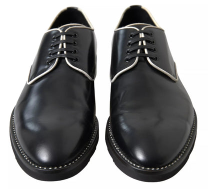 Dolce & Gabbana Black & White Leather Formal Dress Shoes