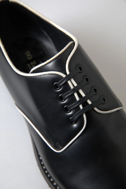Dolce & Gabbana Black & White Leather Formal Dress Shoes