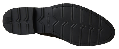 Dolce & Gabbana Black & White Leather Formal Dress Shoes
