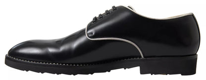 Dolce & Gabbana Black & White Leather Formal Dress Shoes