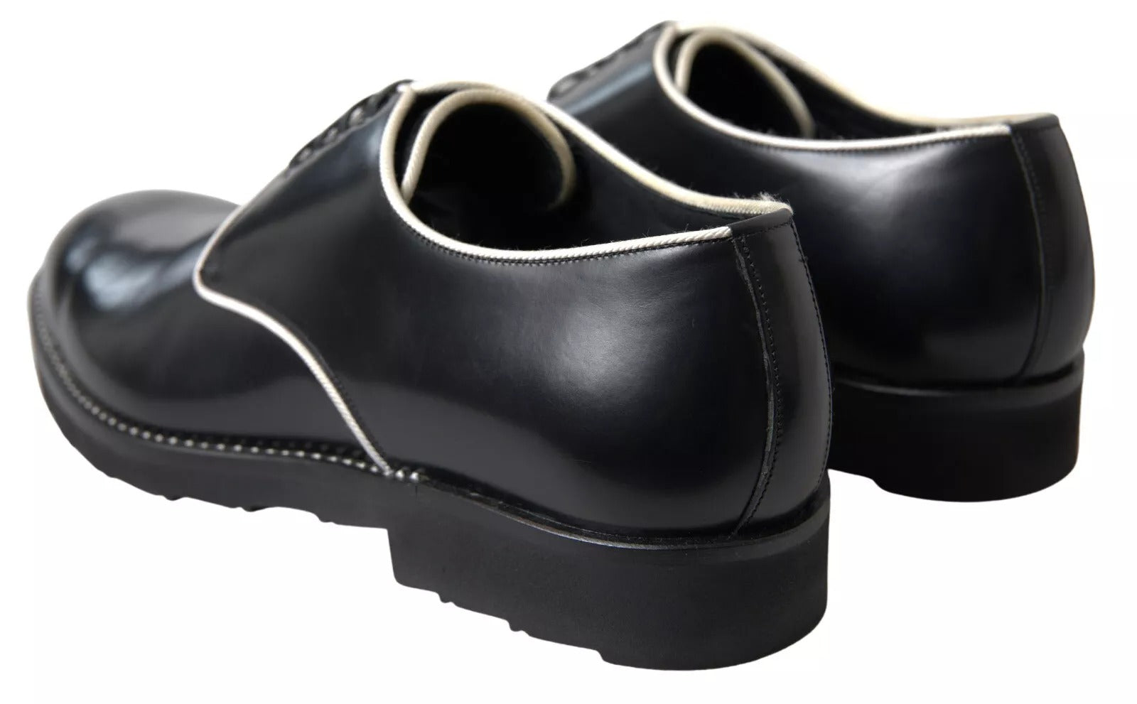 Dolce & Gabbana Black & White Leather Formal Dress Shoes