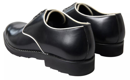 Dolce & Gabbana Black & White Leather Formal Dress Shoes