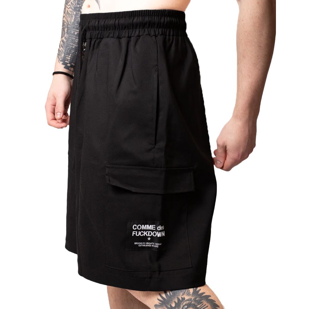 Comme Des Fuckdown Black Cotton Short - Urban Statement Piece