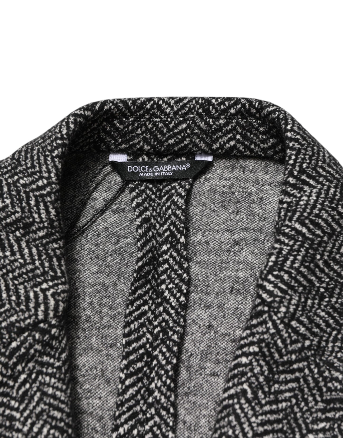 Dolce & Gabbana Black and White Double Breasted Men Suit Blazer