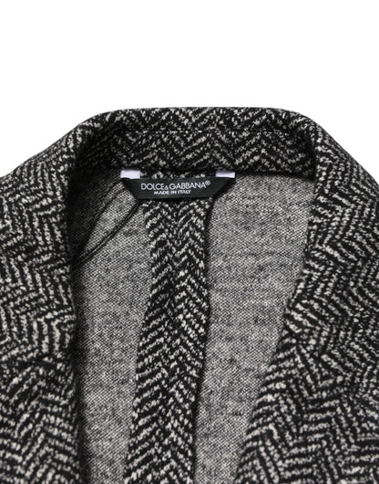 Dolce & Gabbana Black and White Double Breasted Men Suit Blazer