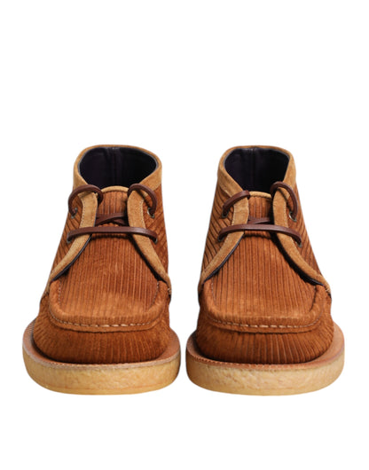 Dolce & Gabbana Brown Suede Nubuck Leather Desert Ankle Boots