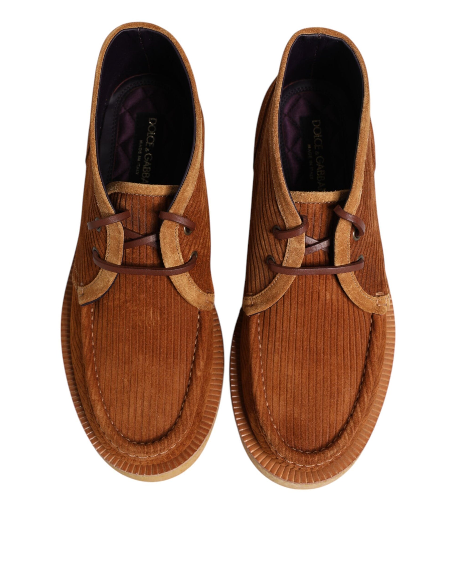 Dolce & Gabbana Brown Suede Nubuck Leather Desert Ankle Boots