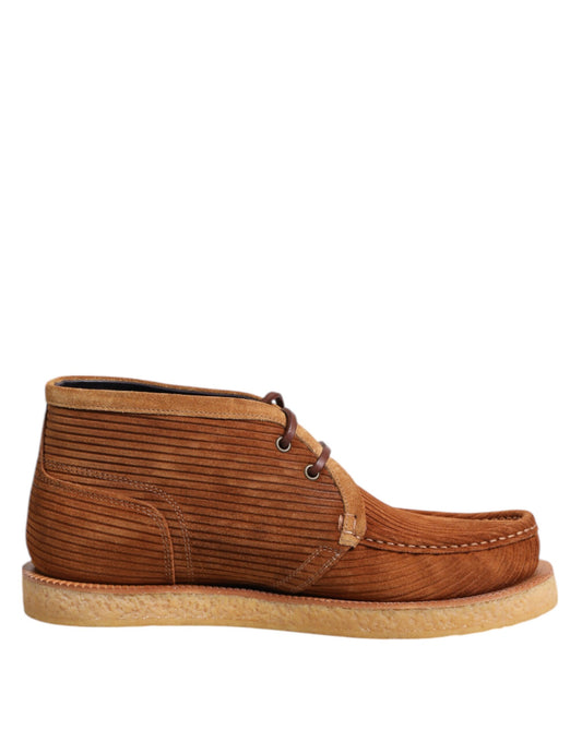 Dolce & Gabbana Brown Suede Nubuck Leather Desert Ankle Boots