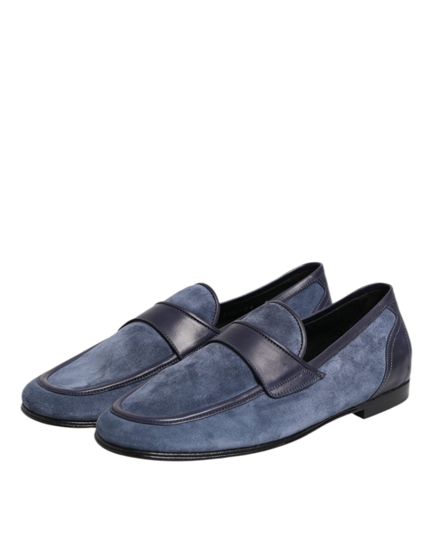 Dolce & Gabbana Blue Suede Leather Loafers