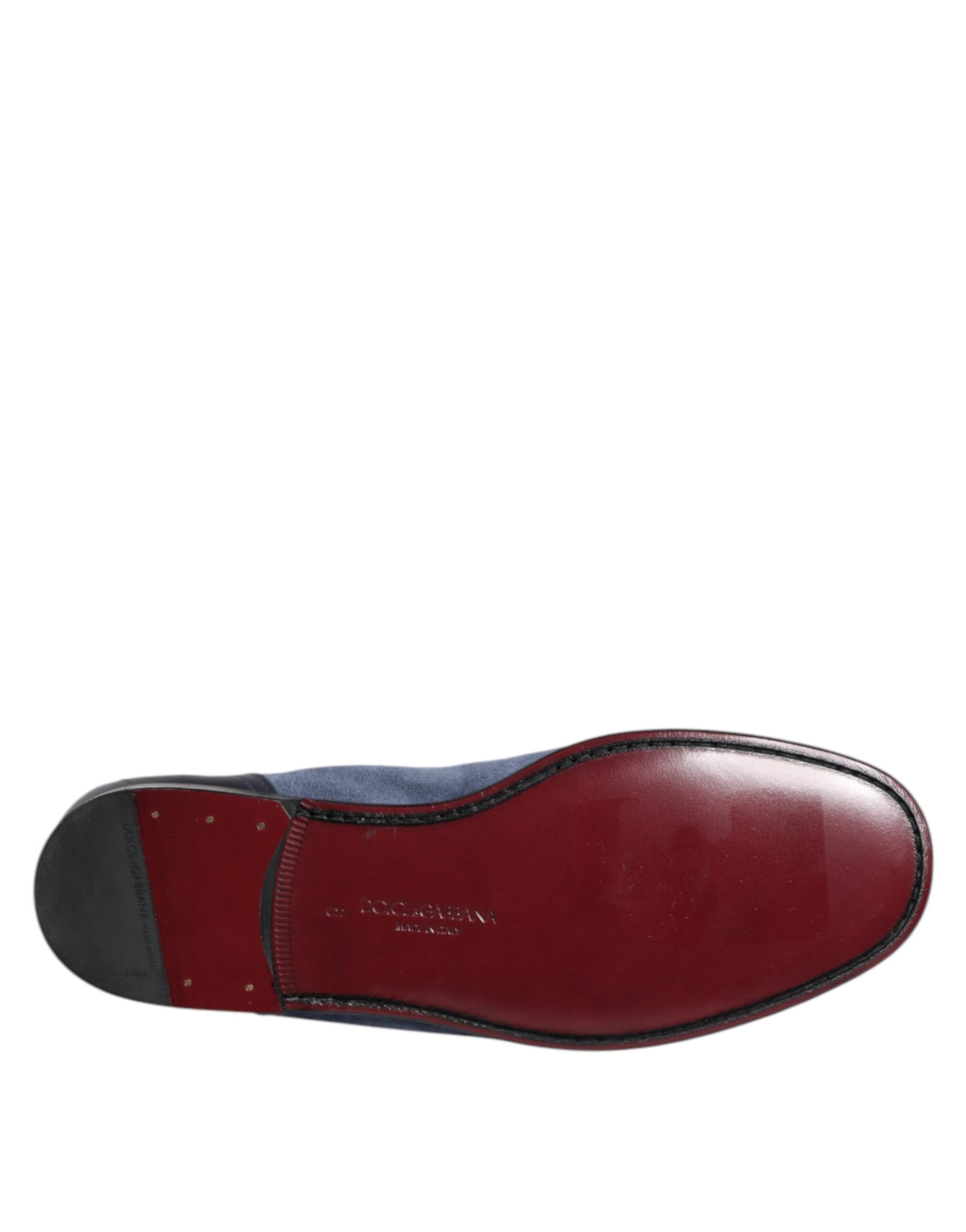 Dolce & Gabbana Blue Suede Leather Loafers