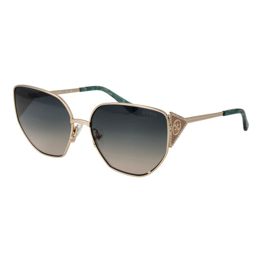 Guess Women’s Sunglasses – Gold Butterfly Frame, Green Gradient Lenses