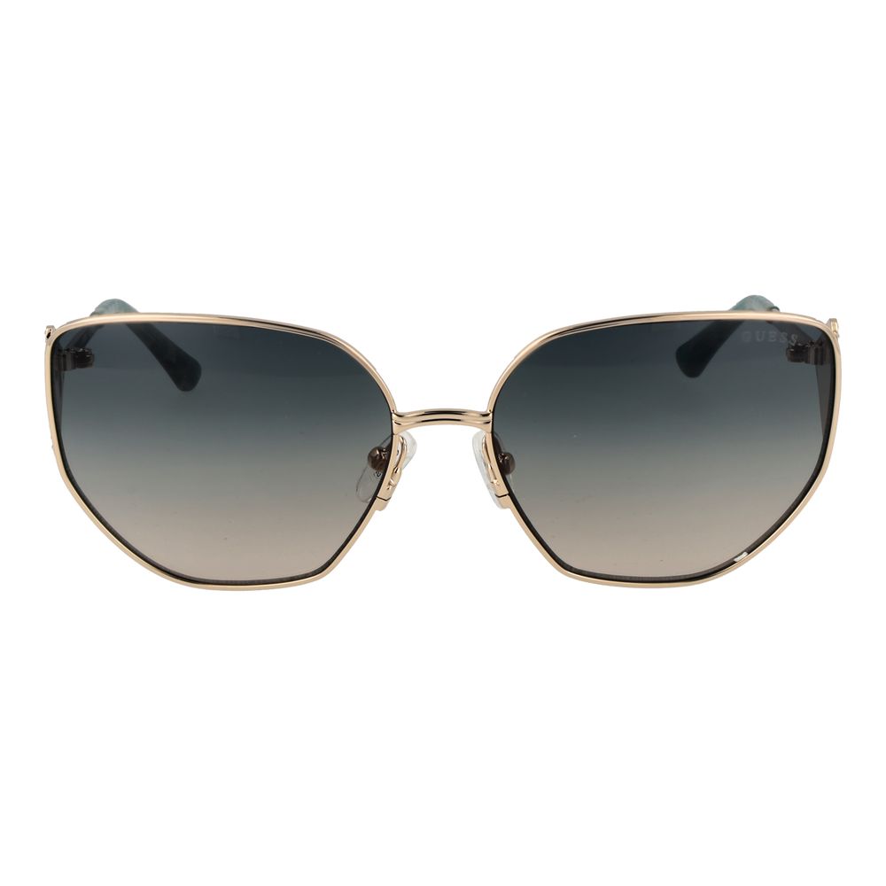 Guess Women’s Sunglasses – Gold Butterfly Frame, Green Gradient Lenses