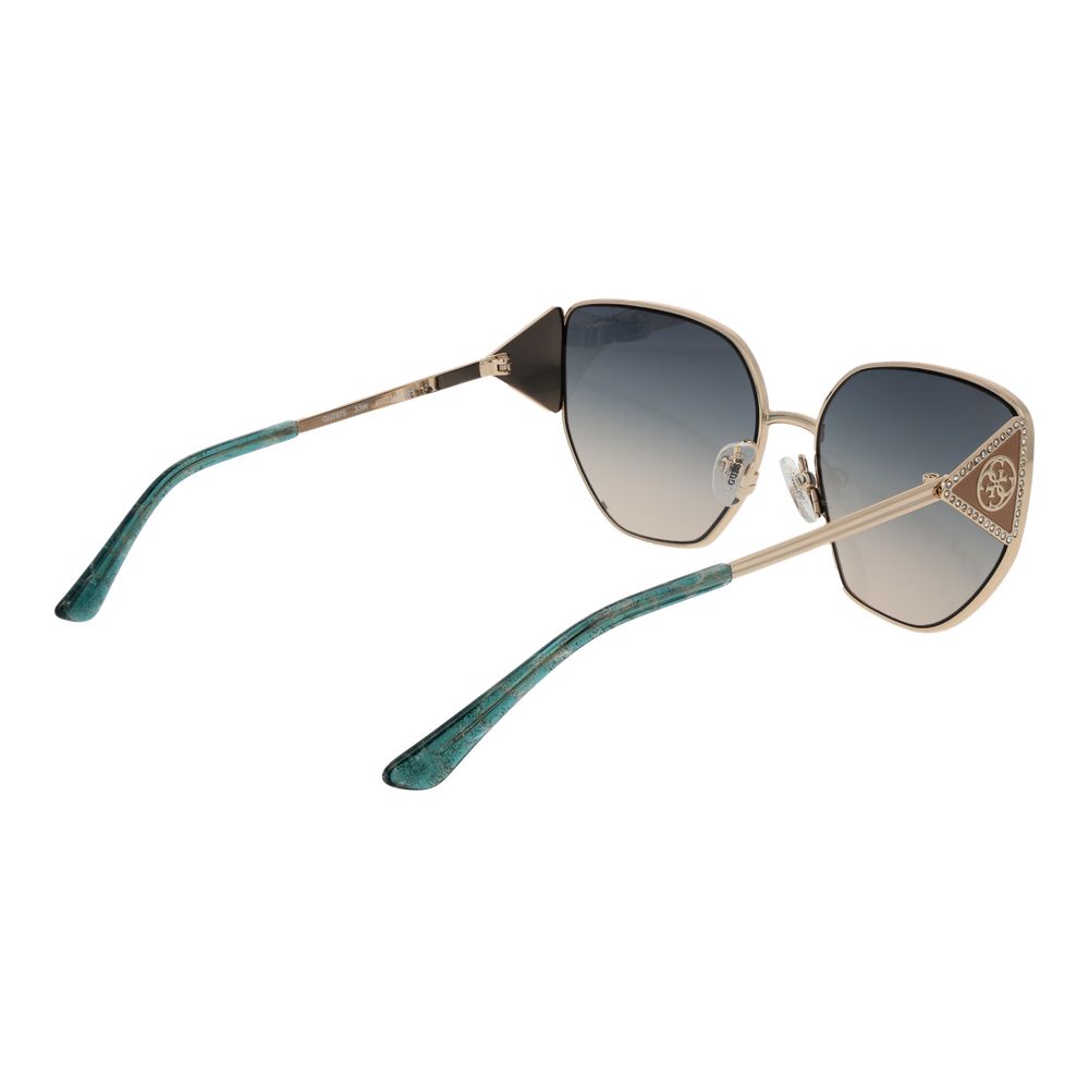 Guess Women’s Sunglasses – Gold Butterfly Frame, Green Gradient Lenses