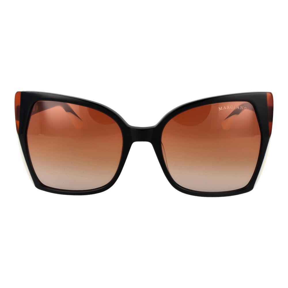 Marciano by Guess Women’s Sunglasses – Black Butterfly Frame, Brown Gradient Lenses