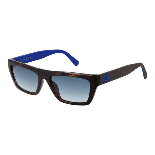 Guess Men’s Sunglasses – Brown Plastic Frame, Blue Gradient Lenses