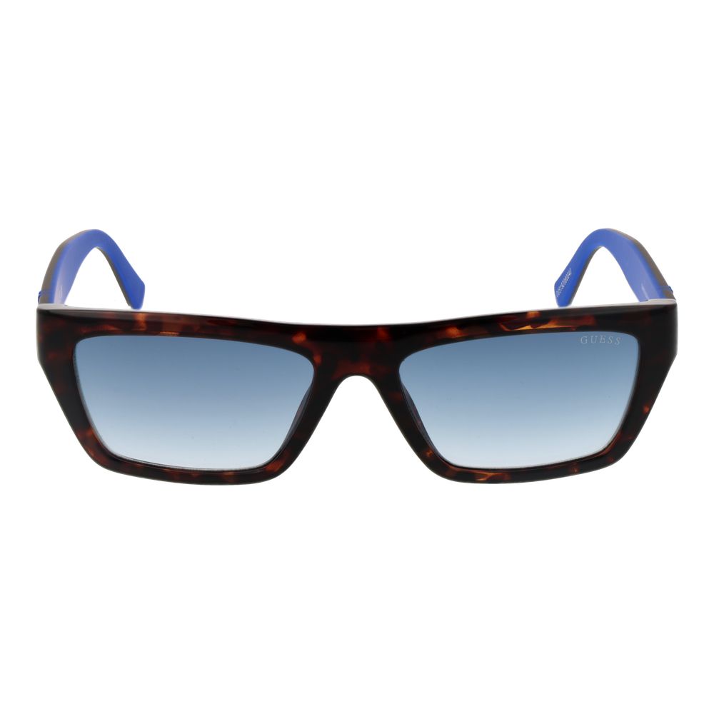 Guess Men’s Sunglasses – Brown Plastic Frame, Blue Gradient Lenses