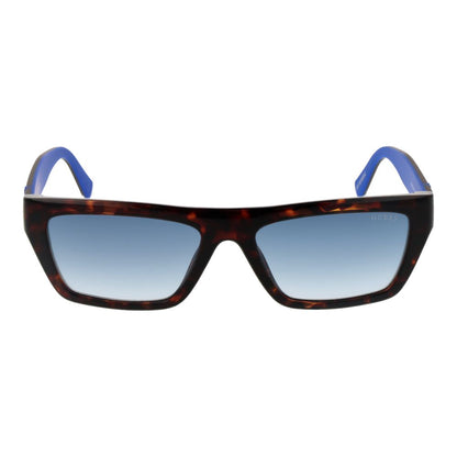 Guess Men’s Sunglasses – Brown Plastic Frame, Blue Gradient Lenses