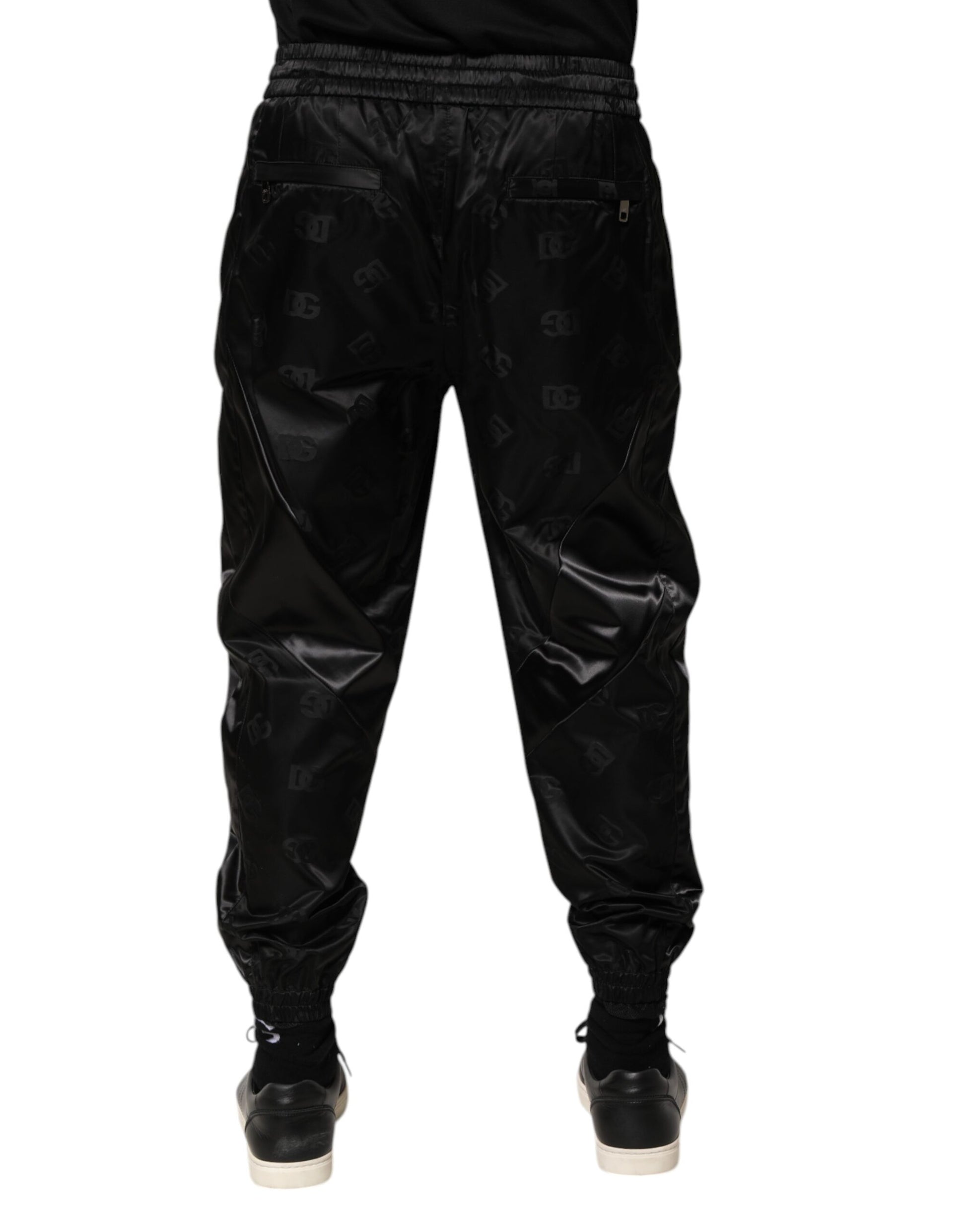 Dolce & Gabbana Black Logo DG Print Men Jogger Sweatpants