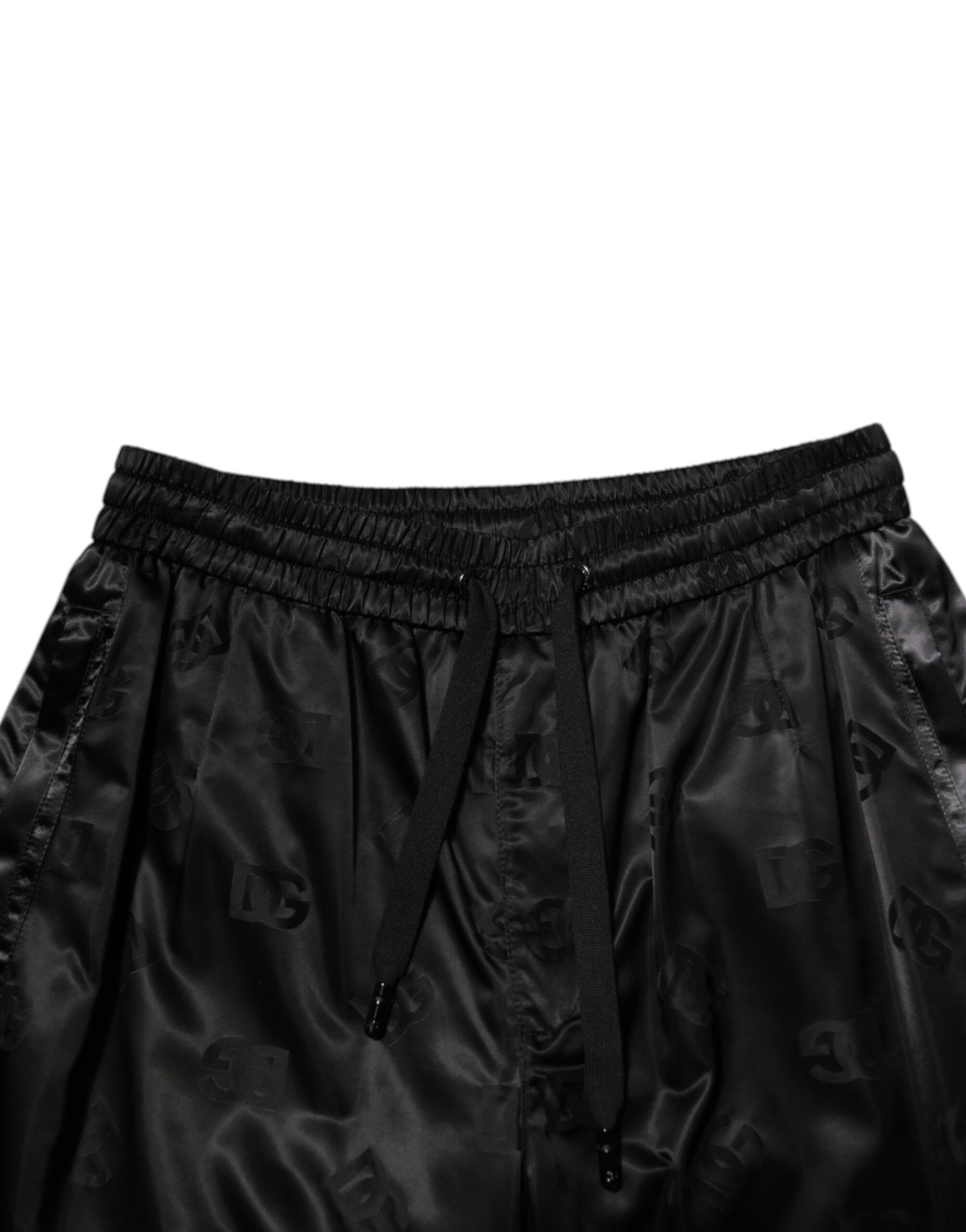 Dolce & Gabbana Black Logo DG Print Men Jogger Sweatpants