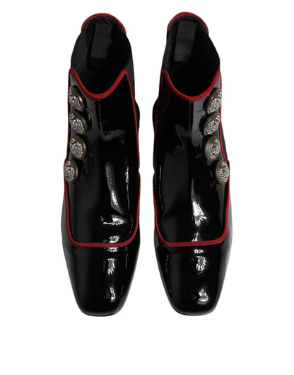 Dolce & Gabbana Black Jackie Buttoned Chelsea Boots