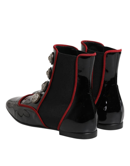 Dolce & Gabbana Black Jackie Buttoned Chelsea Boots