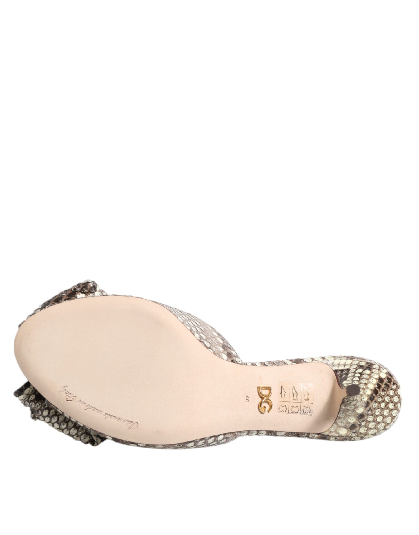 Dolce & Gabbana Multicolor Keira Bow Leather Peep Toe Mules
