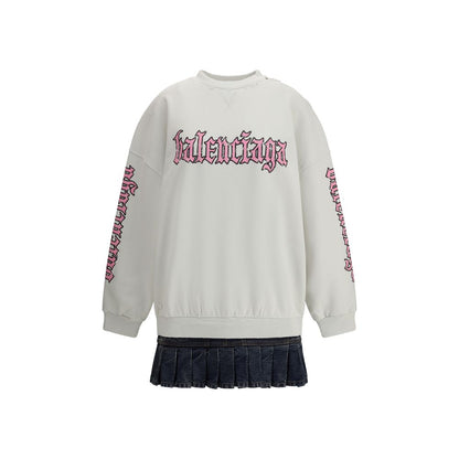 Balenciaga Sweatshirt Dress with Logo