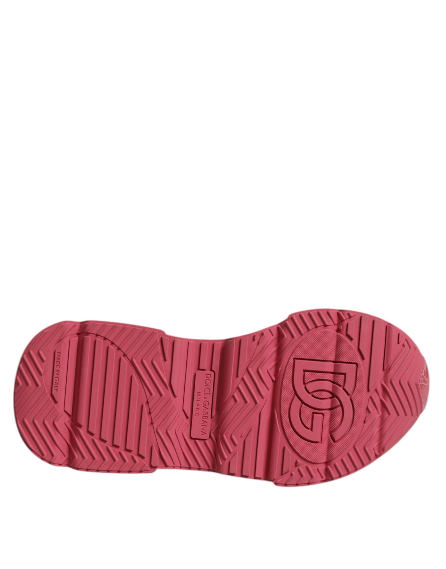 Dolce & Gabbana White Pink Daymaster Low Top Sneakers