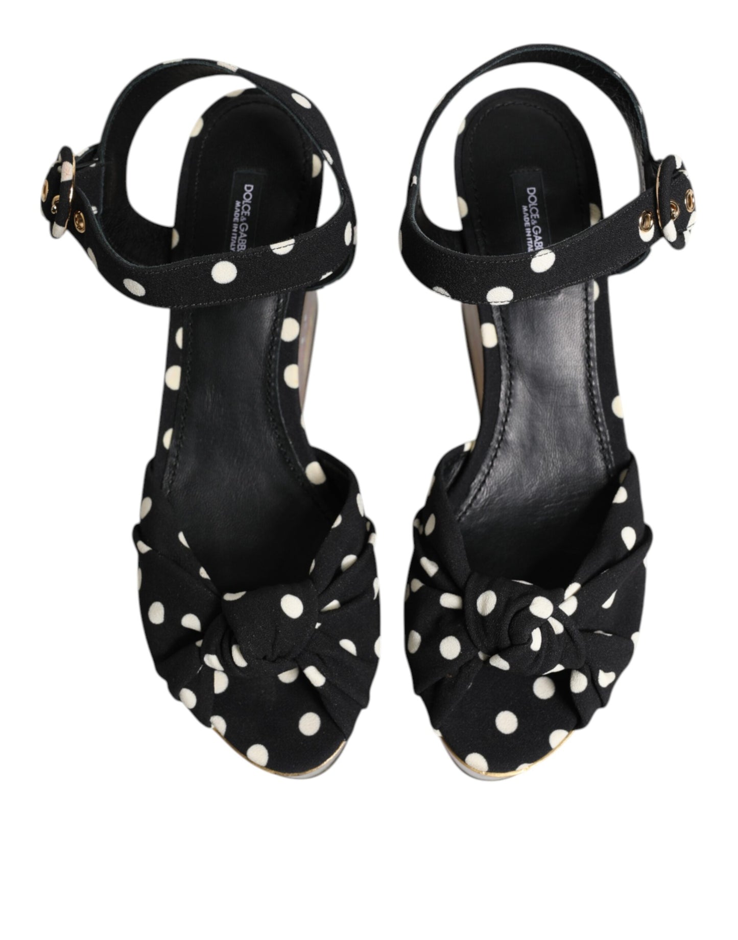 Dolce & Gabbana Multicolor Fish Polka Dot Wedge Sandals