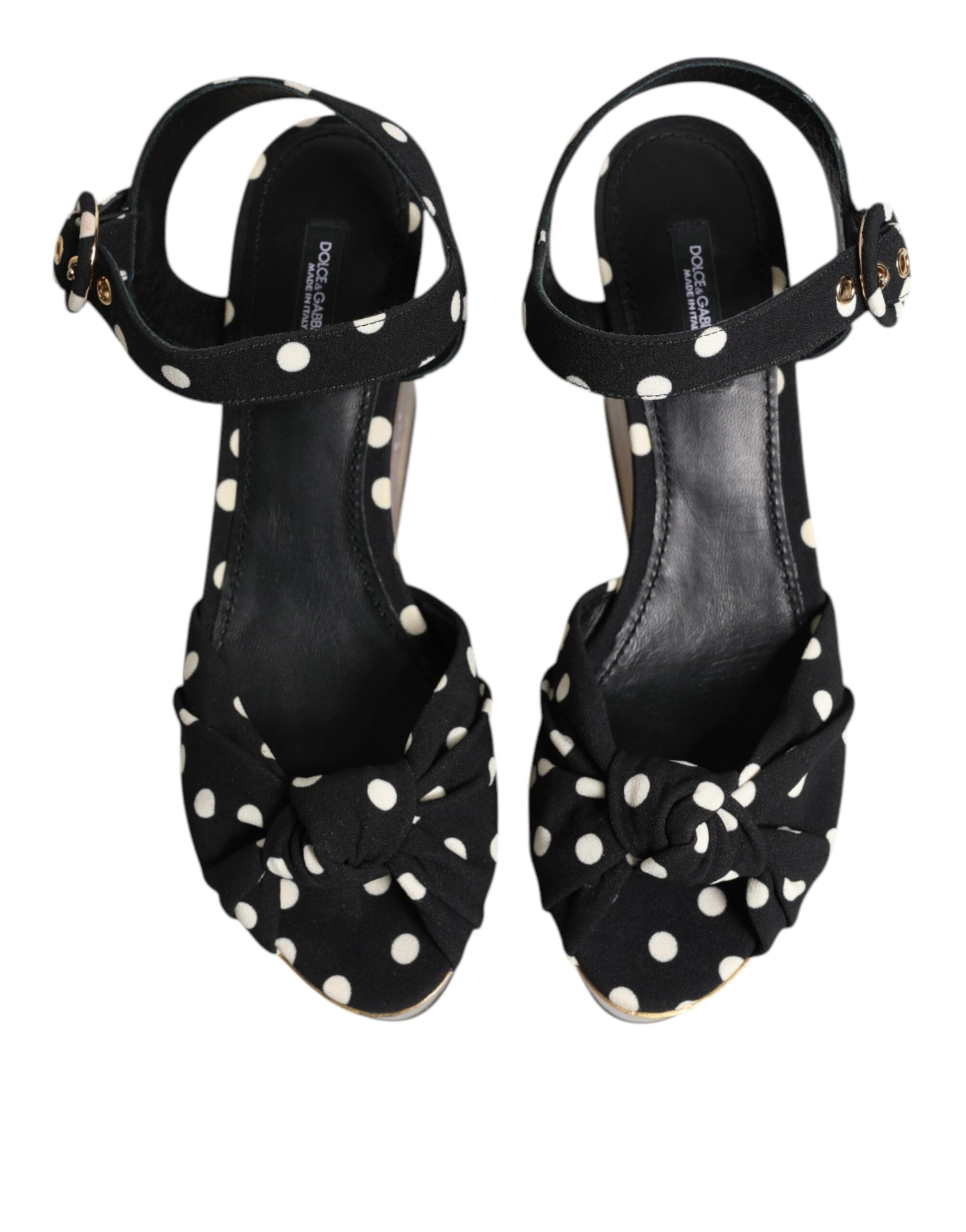 Dolce & Gabbana Multicolor Fish Polka Dot Wedge Sandals