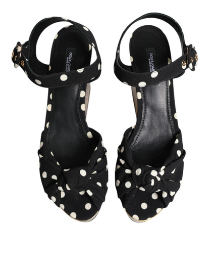 Dolce & Gabbana Multicolor Fish Polka Dot Wedge Sandals