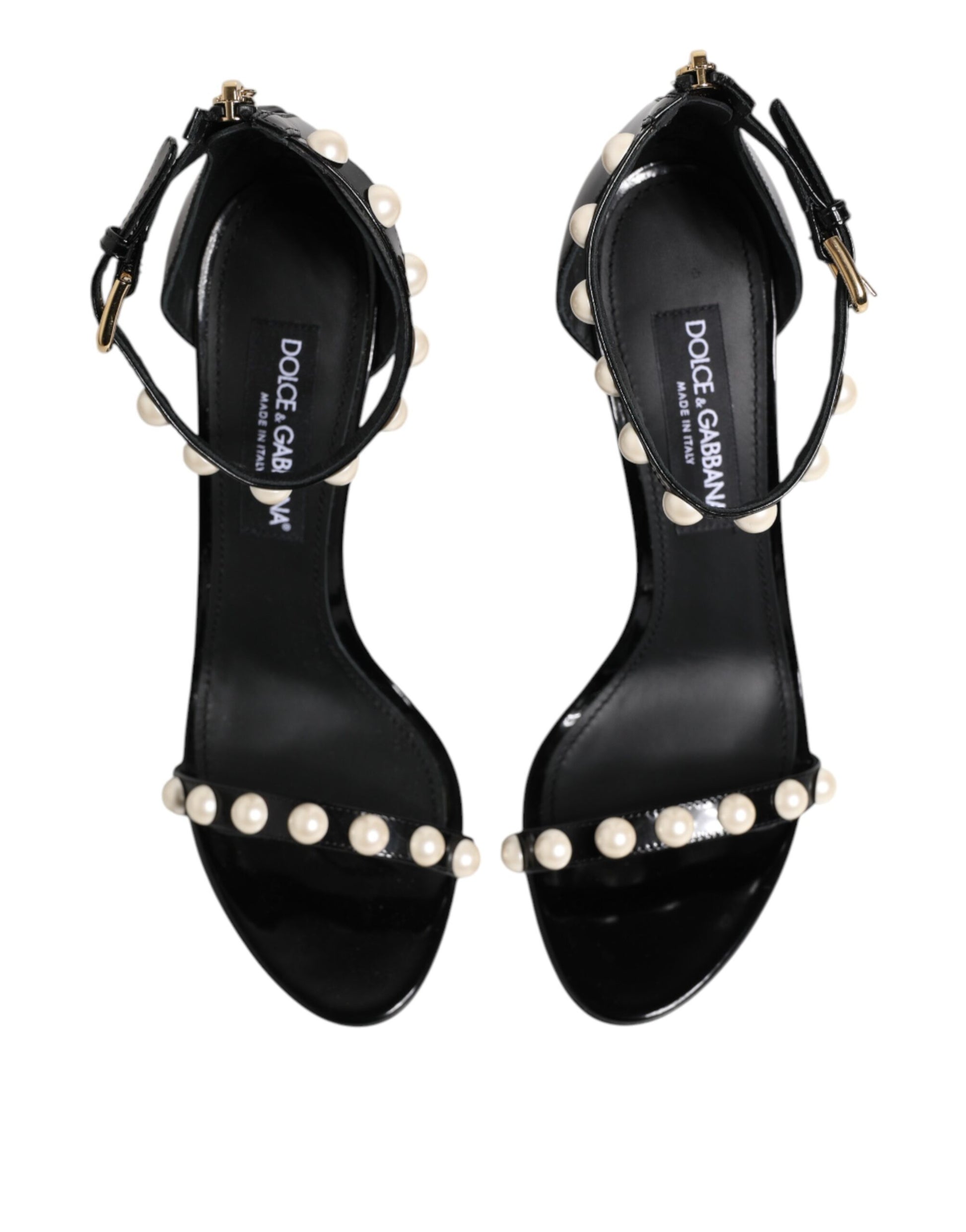 Dolce & Gabbana Black KEIRA Pearl Embellished Sandals