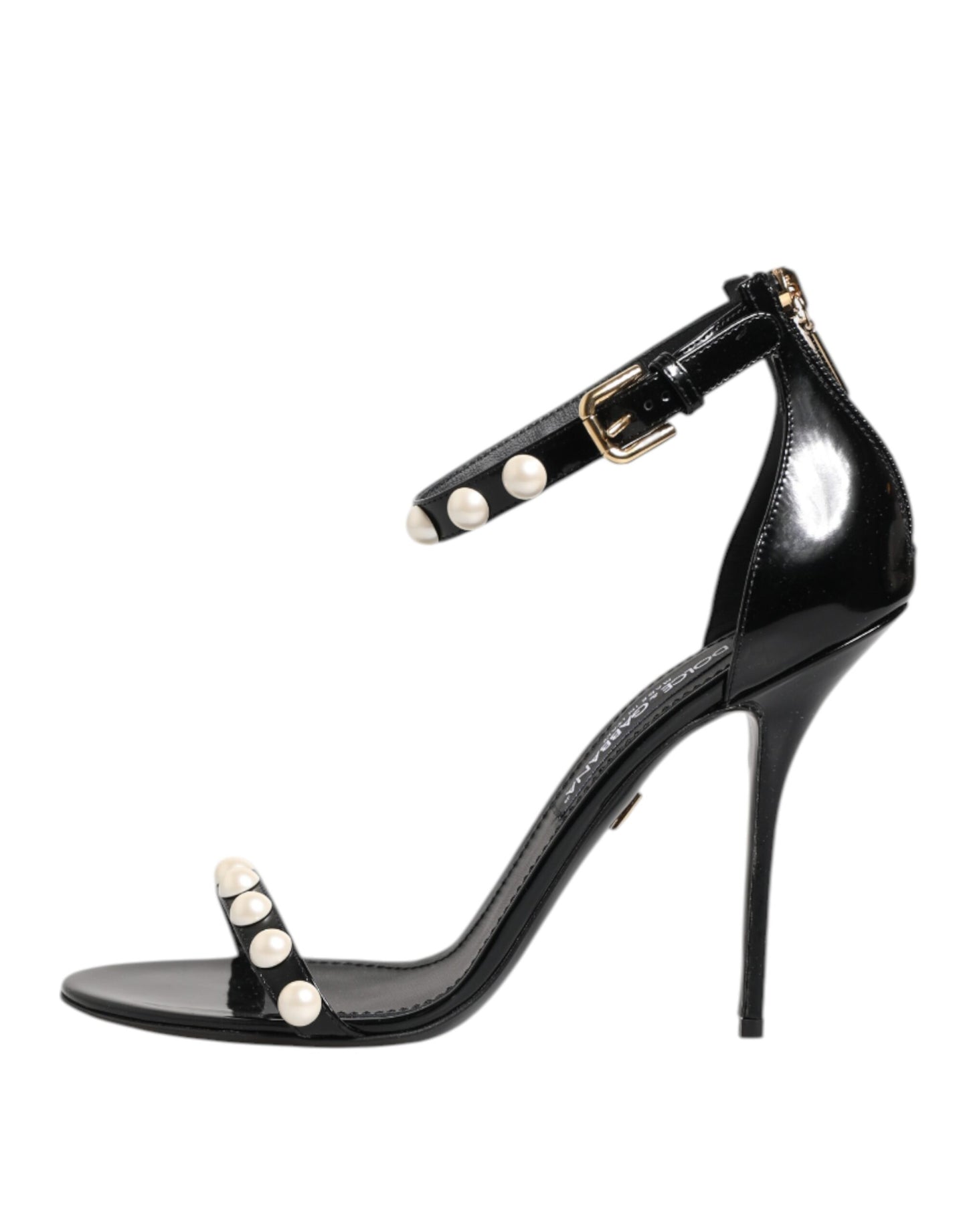 Dolce & Gabbana Black KEIRA Pearl Embellished Sandals