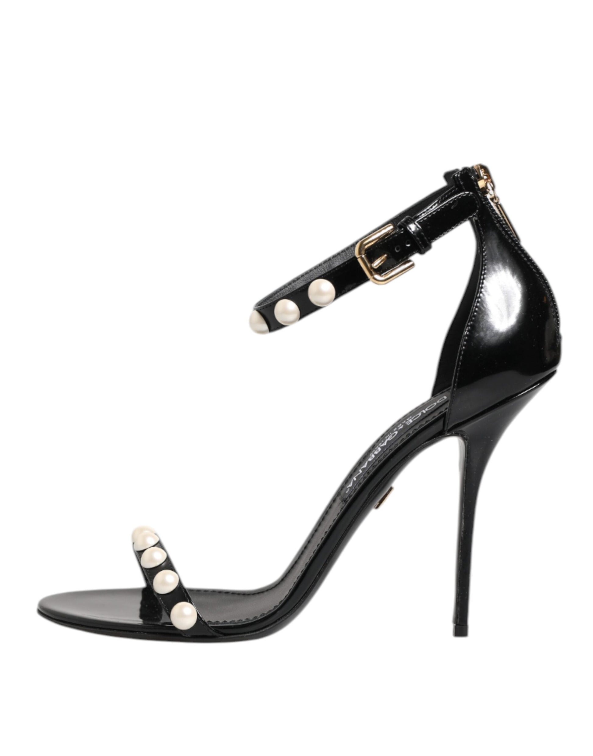 Dolce & Gabbana Black KEIRA Pearl Embellished Sandals