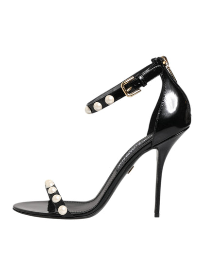 Dolce & Gabbana Black KEIRA Pearl Embellished Sandals