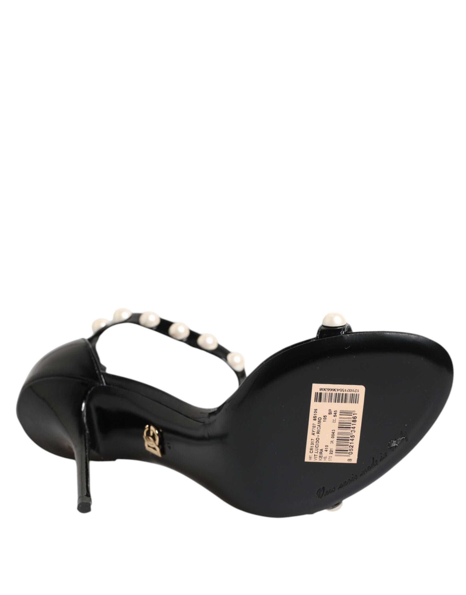 Dolce & Gabbana Black KEIRA Pearl Embellished Sandals