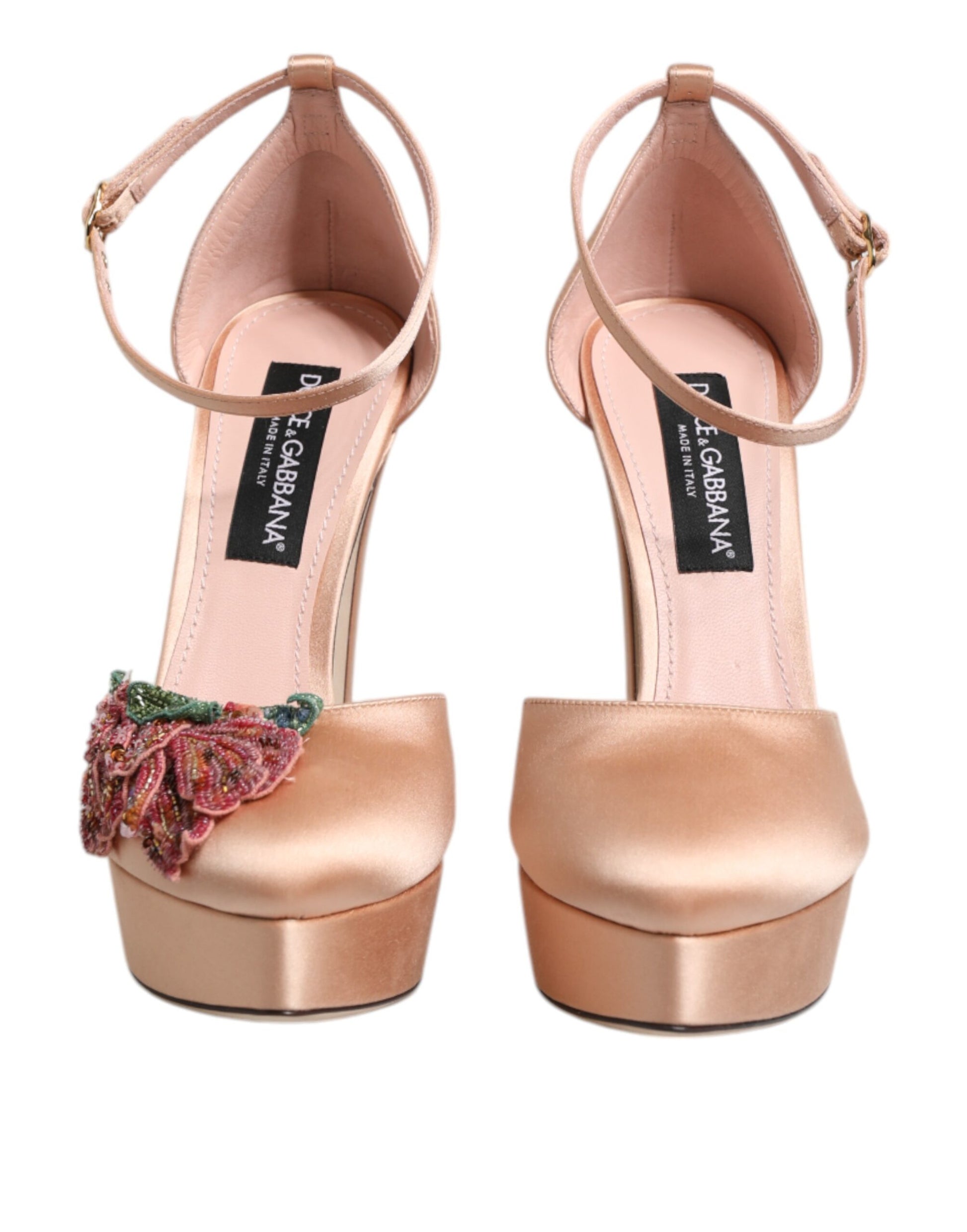 Dolce & Gabbana Pink Block Heels Ankle Strap Sandals