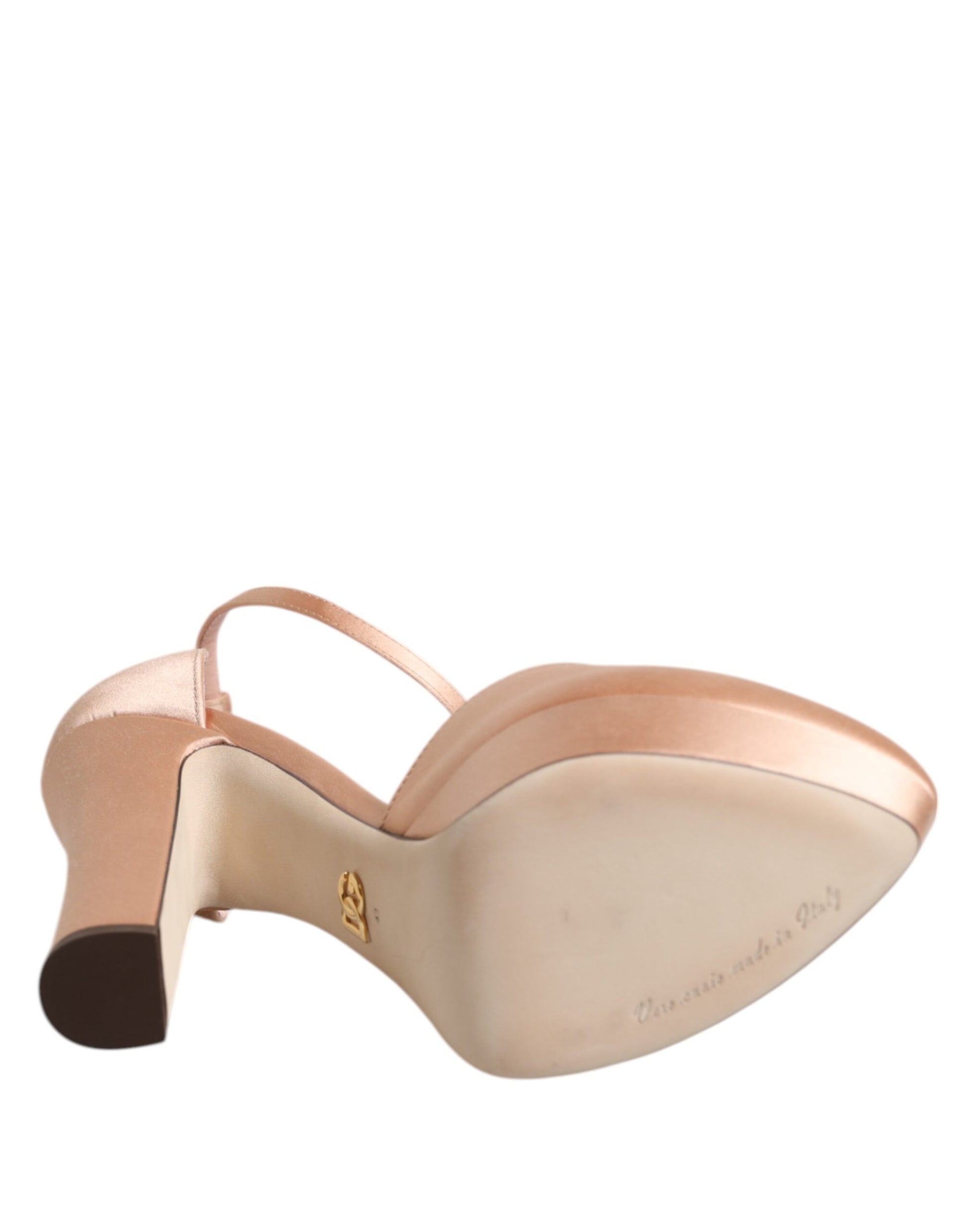 Dolce & Gabbana Pink Block Heels Ankle Strap Sandals
