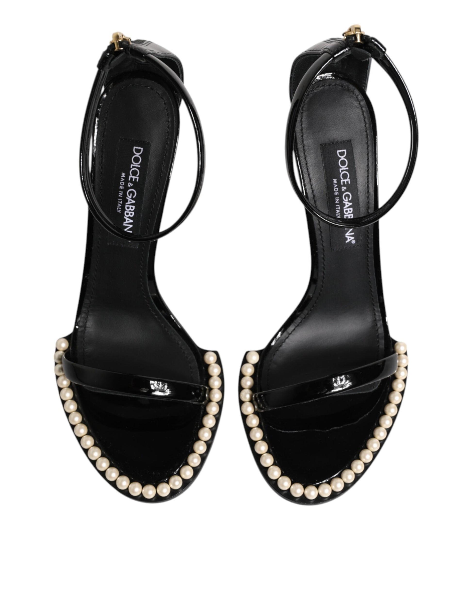Dolce & Gabbana Black KEIRA Pearl Embellished Sandals