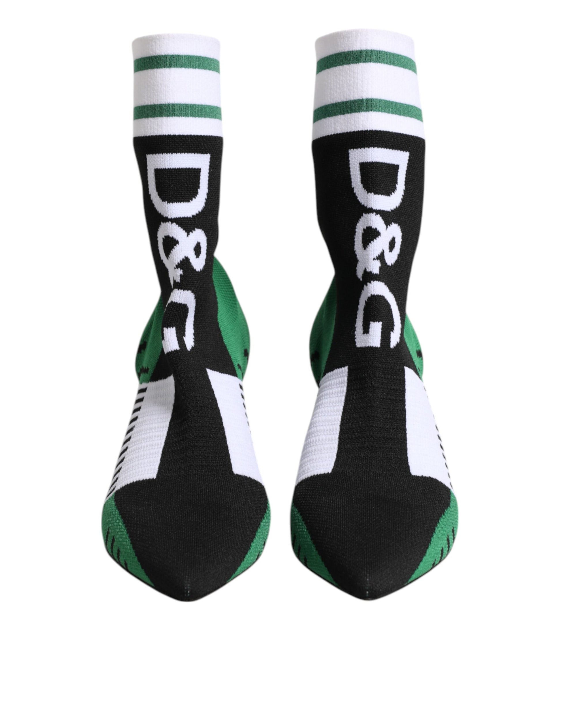 Dolce & Gabbana Green Stretch Sock Style Ankle Boots