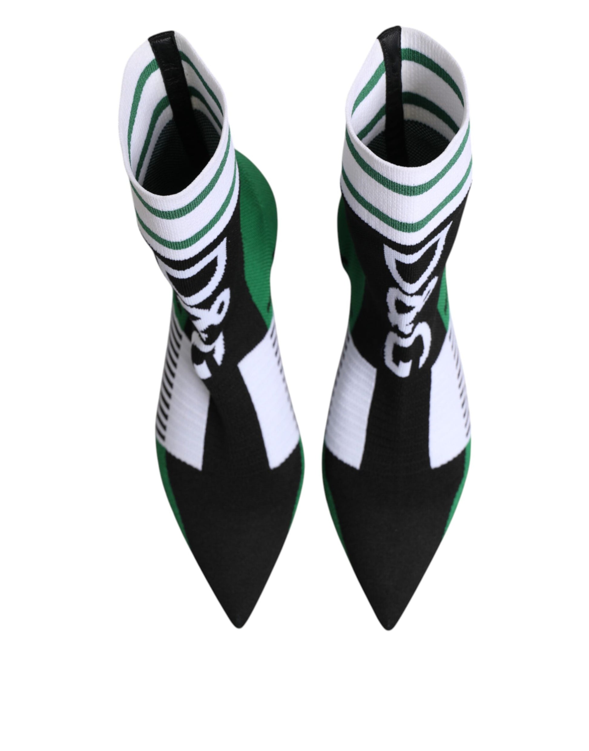 Dolce & Gabbana Green Stretch Sock Style Ankle Boots
