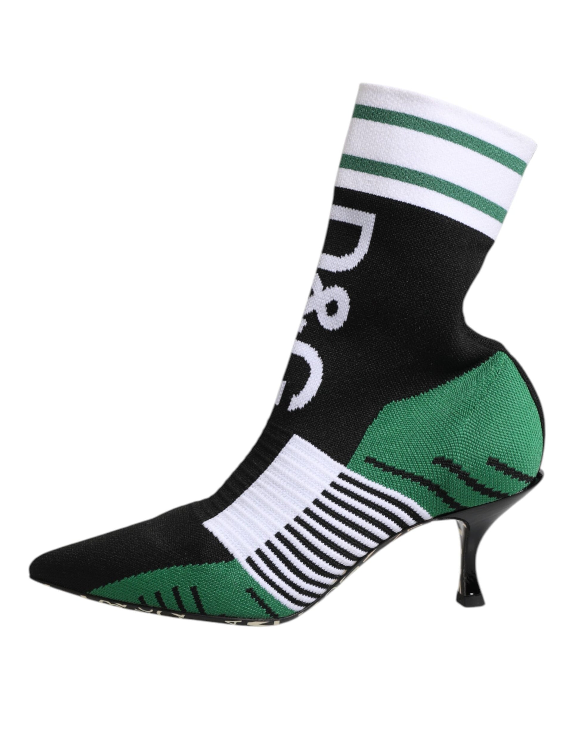 Dolce & Gabbana Green Stretch Sock Style Ankle Boots