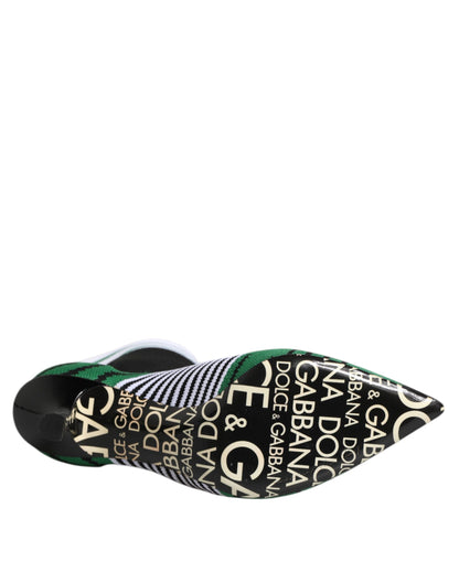 Dolce & Gabbana Green Stretch Sock Style Ankle Boots