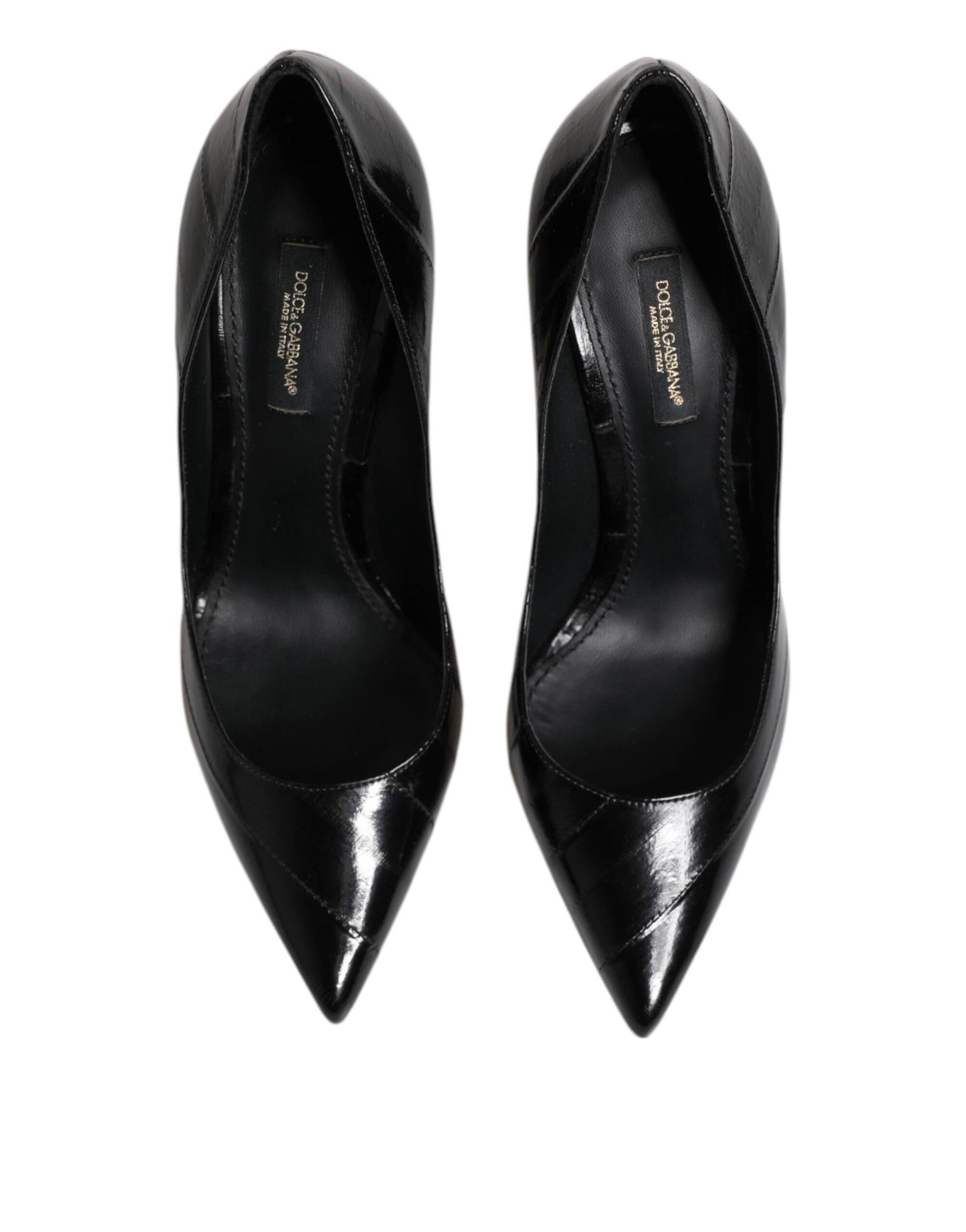 Dolce & Gabbana Black Leather Stiletto High Heels Pumps