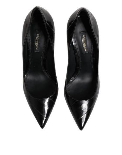Dolce & Gabbana Black Leather Stiletto High Heels Pumps