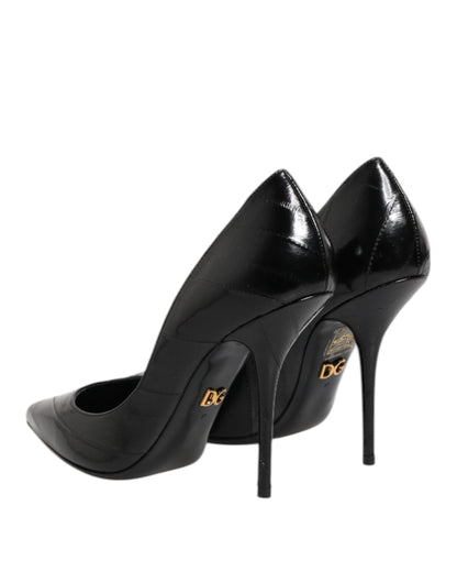 Dolce & Gabbana Black Leather Stiletto High Heels Pumps