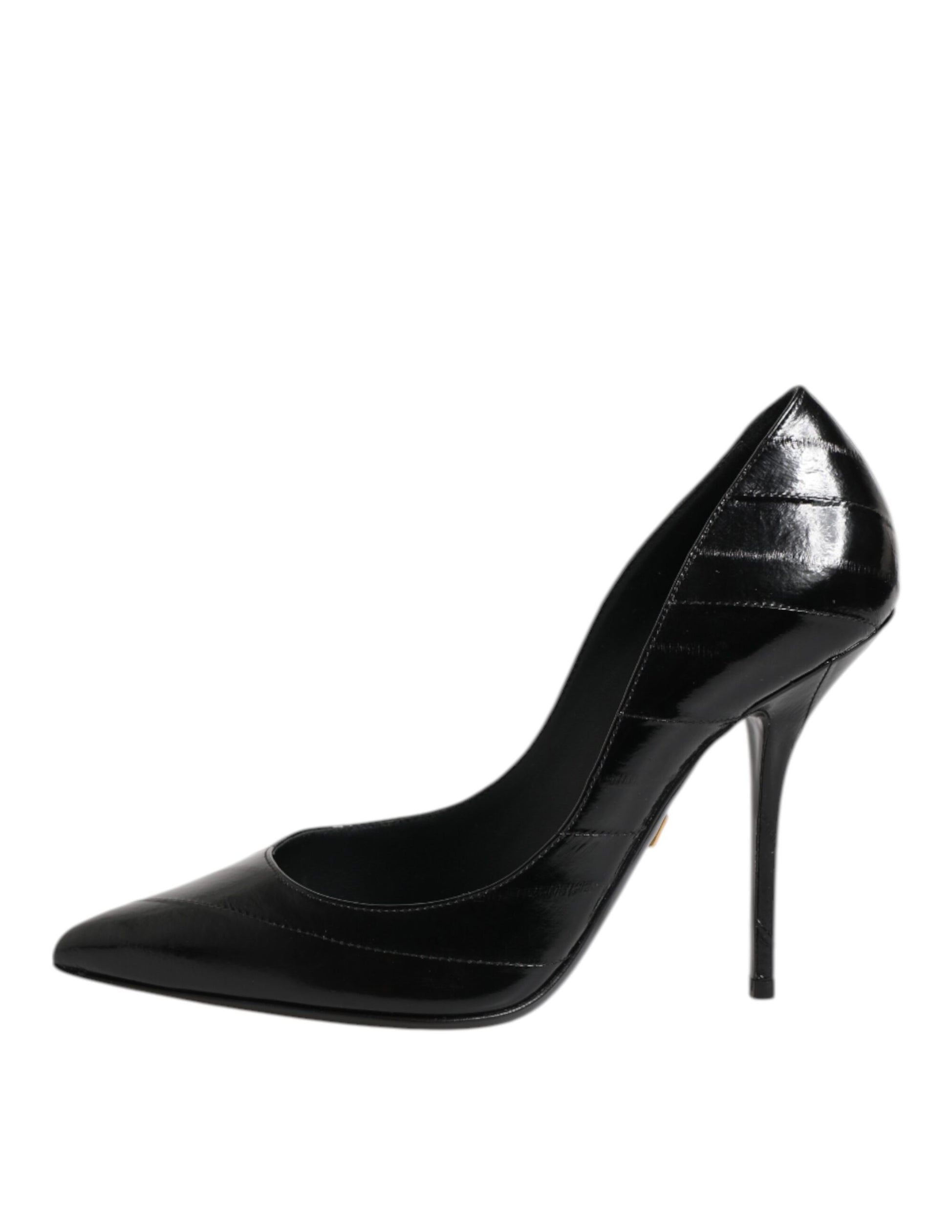 Dolce & Gabbana Black Leather Stiletto High Heels Pumps
