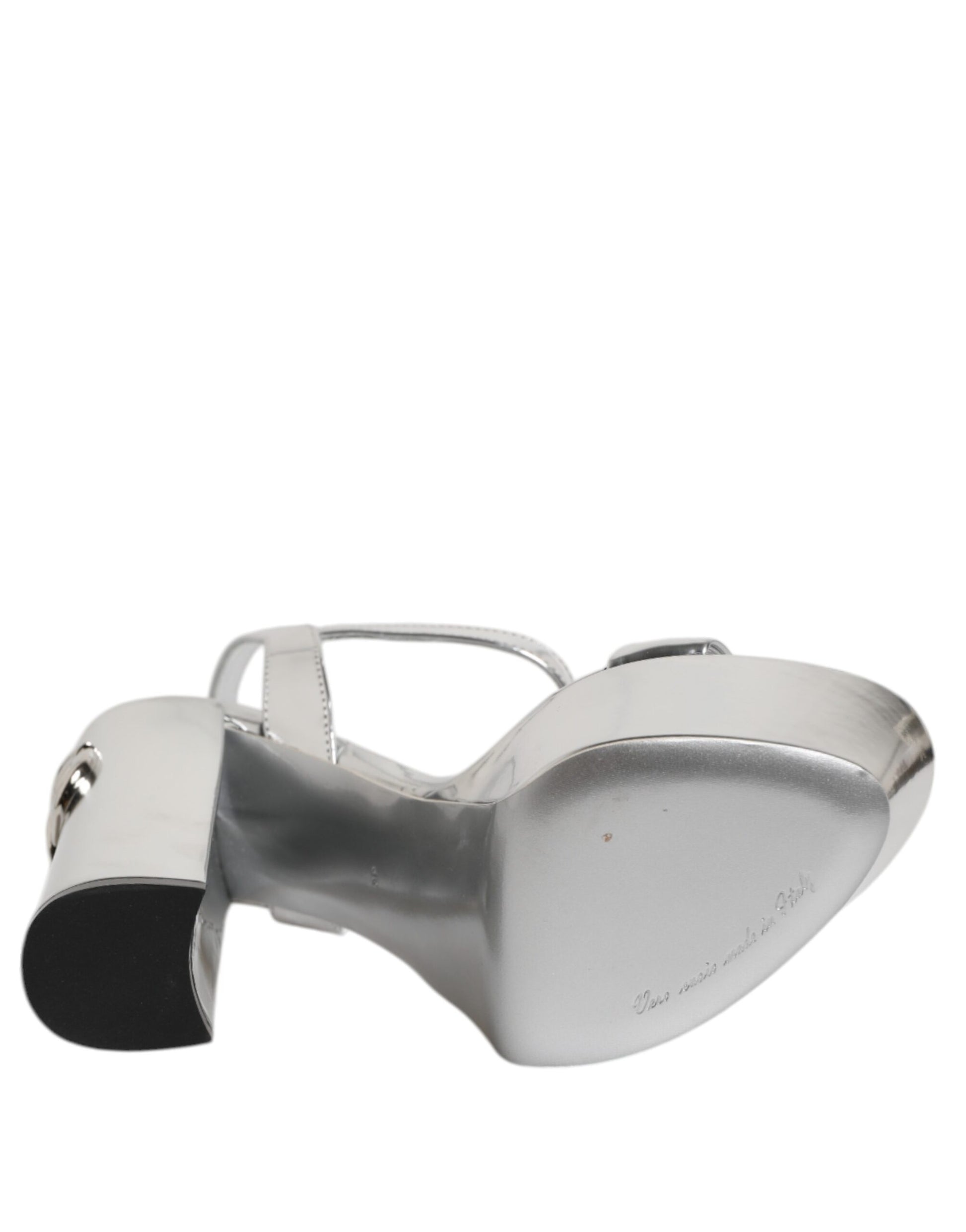 Dolce & Gabbana Silver Leather Platform Keira Sandals